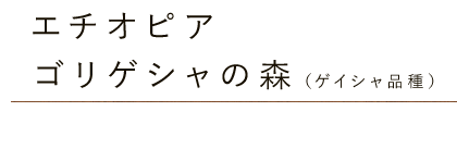 エチオピア・ゴリゲシャの森（ゲイシャ品種）