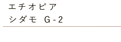 エチオピア・シダモ G-2